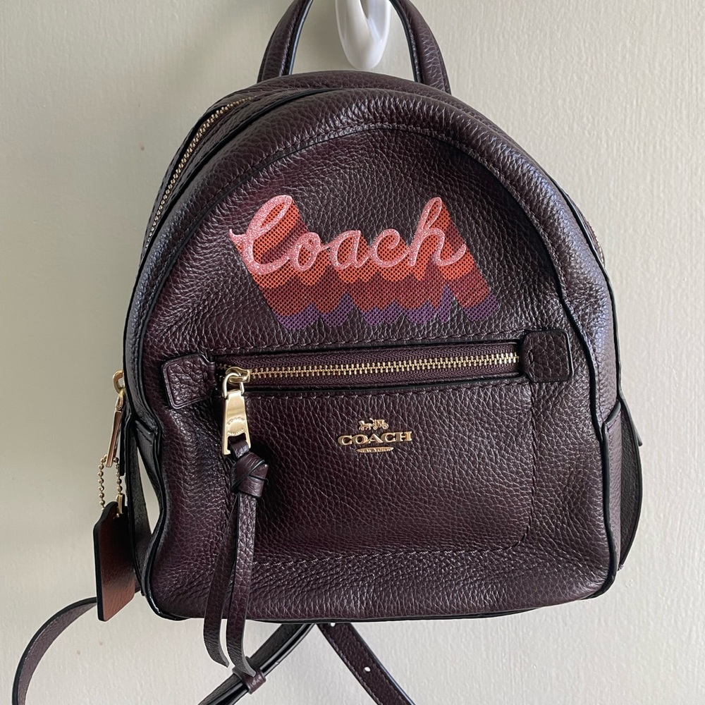 Coach Maroon Mini Backpack - image 1
